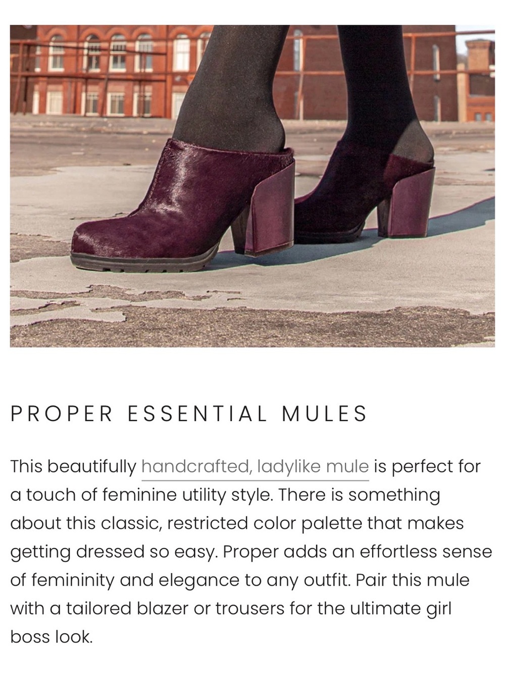 Women's Burgundy Mule Heels - Stylish Slip-On Block Heel - Picture 6 of 6